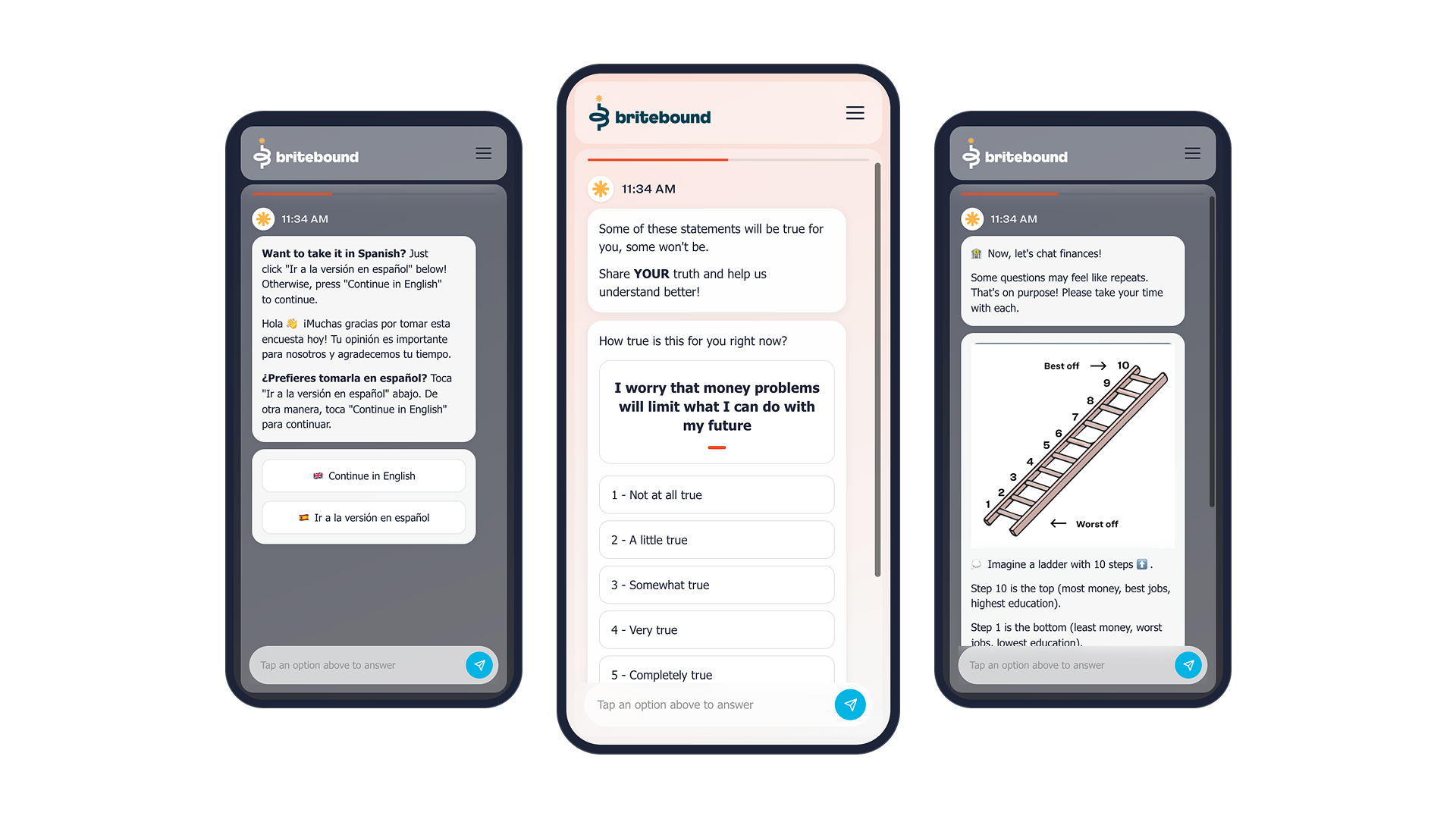 Examples of Rival mobile-first surveys sent out by Britebound
