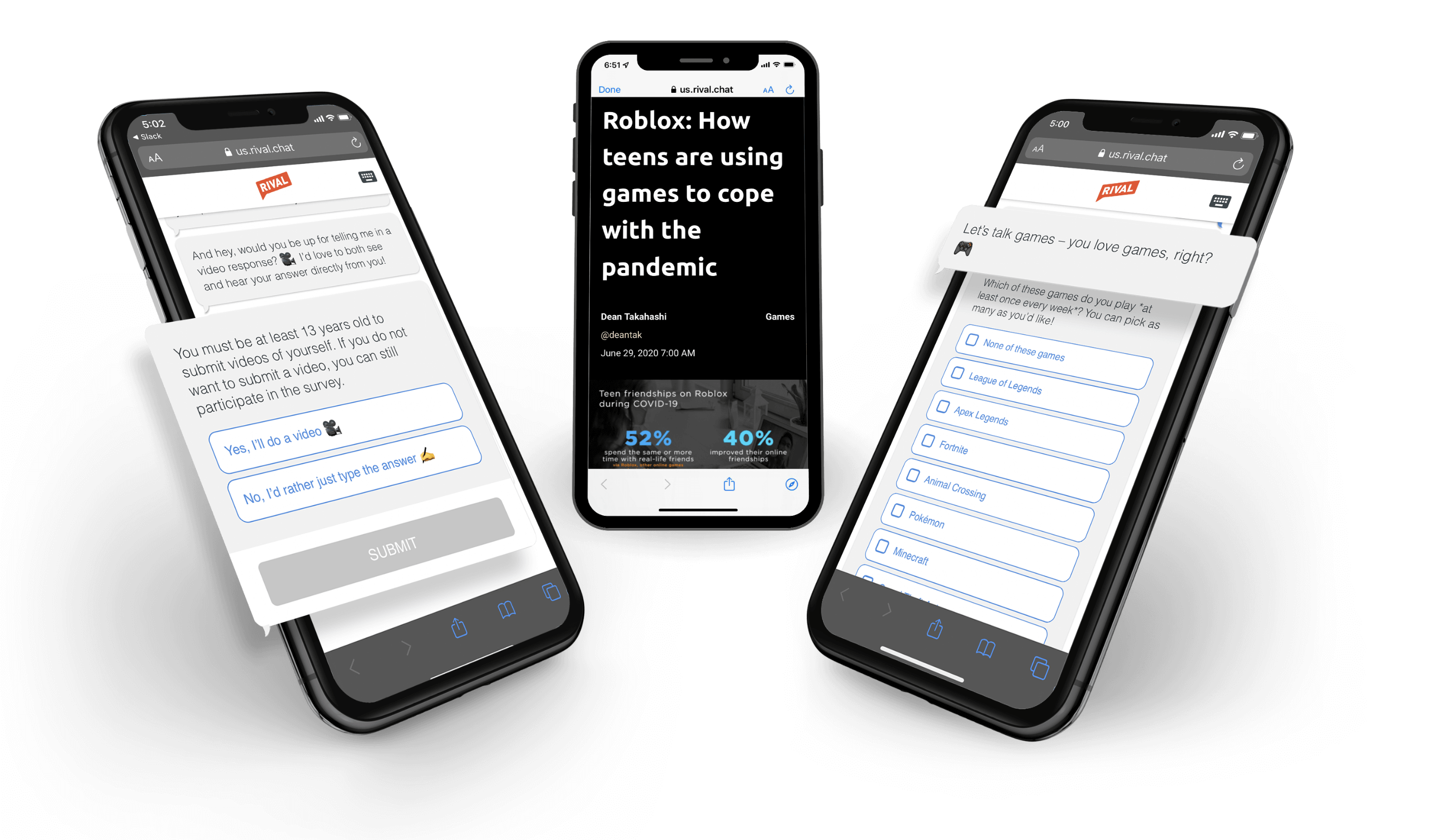 Roblox market research case study with Rival Technologies and Reach3 Insights