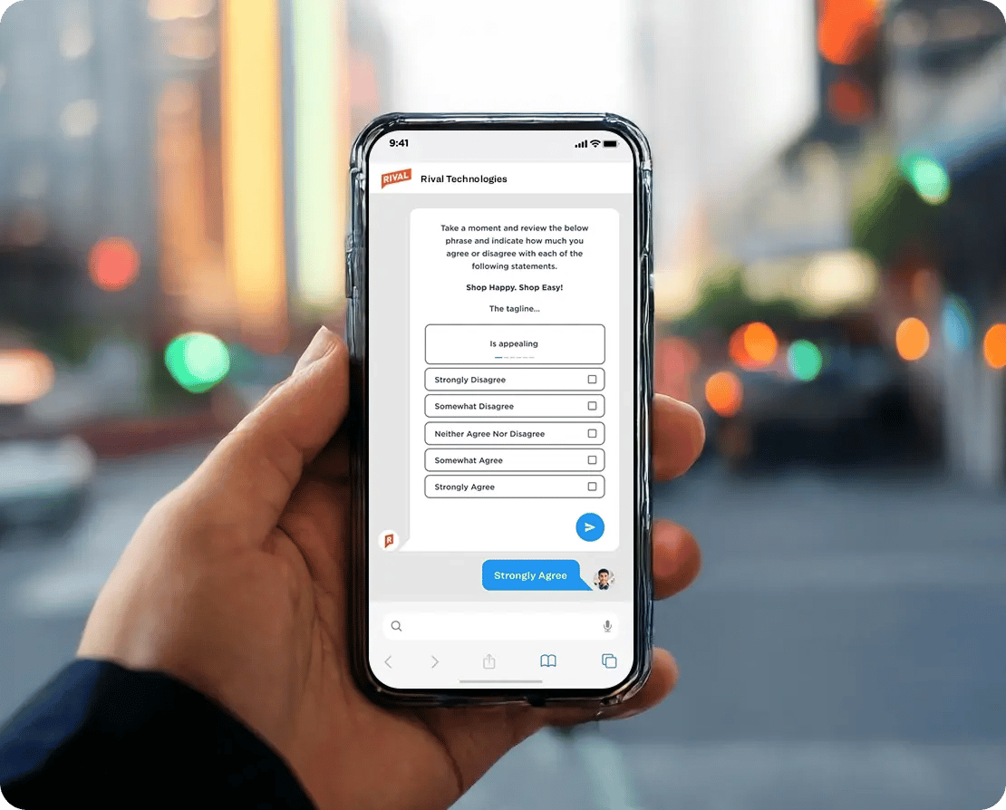 message testing survey - Rival Technologies