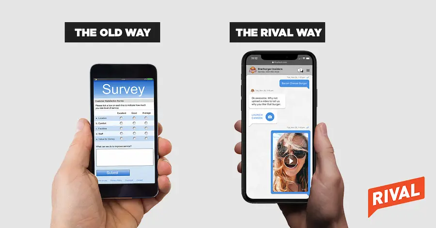 Old way versus new mobile based chats Rival Technology